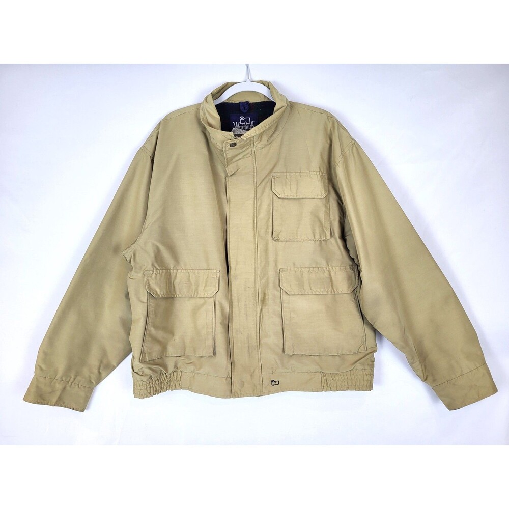 Vtg Woolrich Wool Lined Jacket Coat Mens XL Field Chore Outdoor Tan